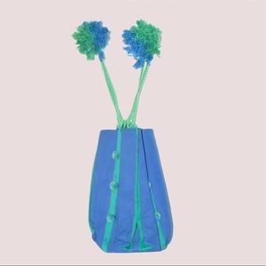 VINTAGE unique Made In Italy For B. Altman & Company , green and blue fabric bag